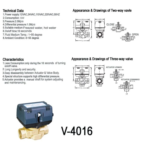 motorized water valve HY4016